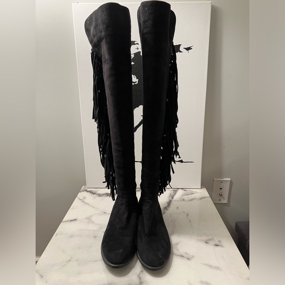 Stuart Weitzman 5050 Fringe Over the Knee Boots - Picture 1 of 4